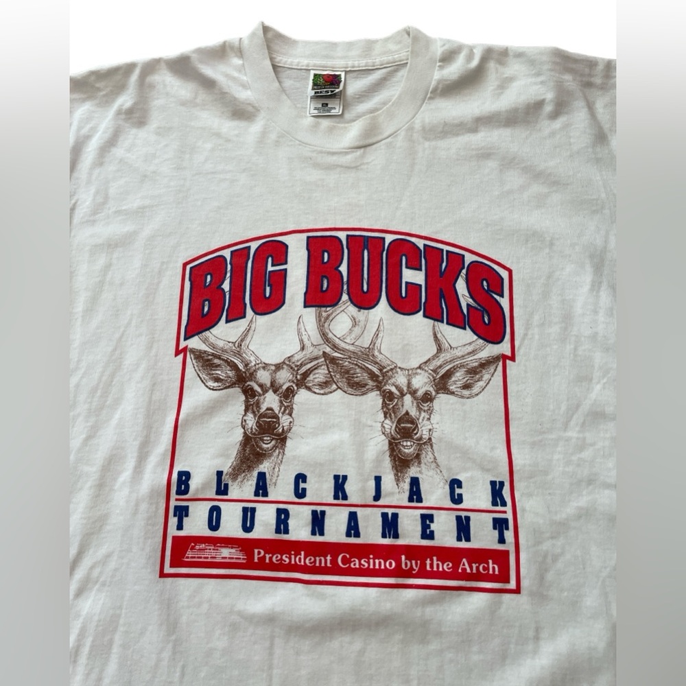 Vintage President Casino By The Arch T Shirt Size XL Big Buck Blackjack Deer Men